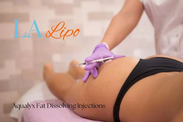 Woman having fat dissolving injections Worcester Park on thighs