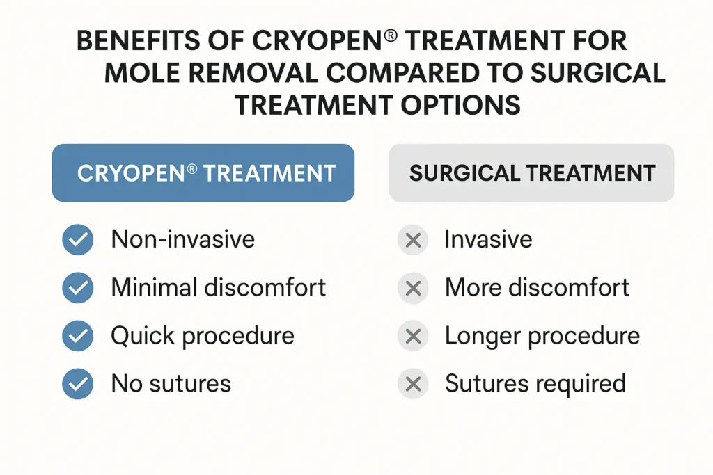 Benefits of facial mole removal Worcester Park - call our team today to book a consultation