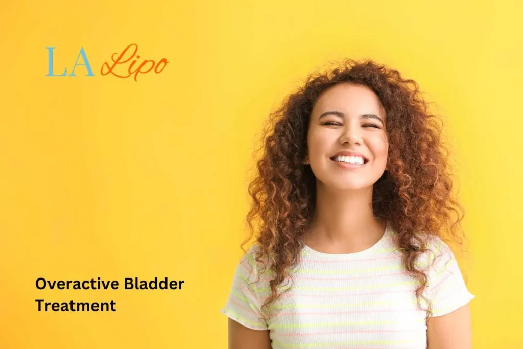 woman smiling about overactive bladder treatment Worcester Park solutions